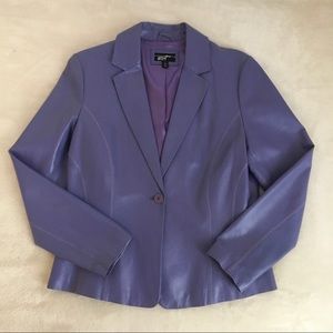 Black rivet 100% leather blazer